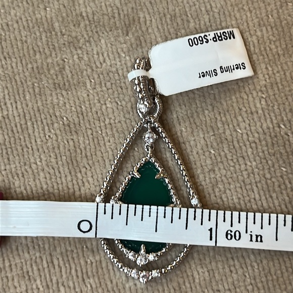 Judith Ripka JR TWO Sterling, Chalcedony & White Saphire Enhancer Pendant NWT - Picture 7 of 10